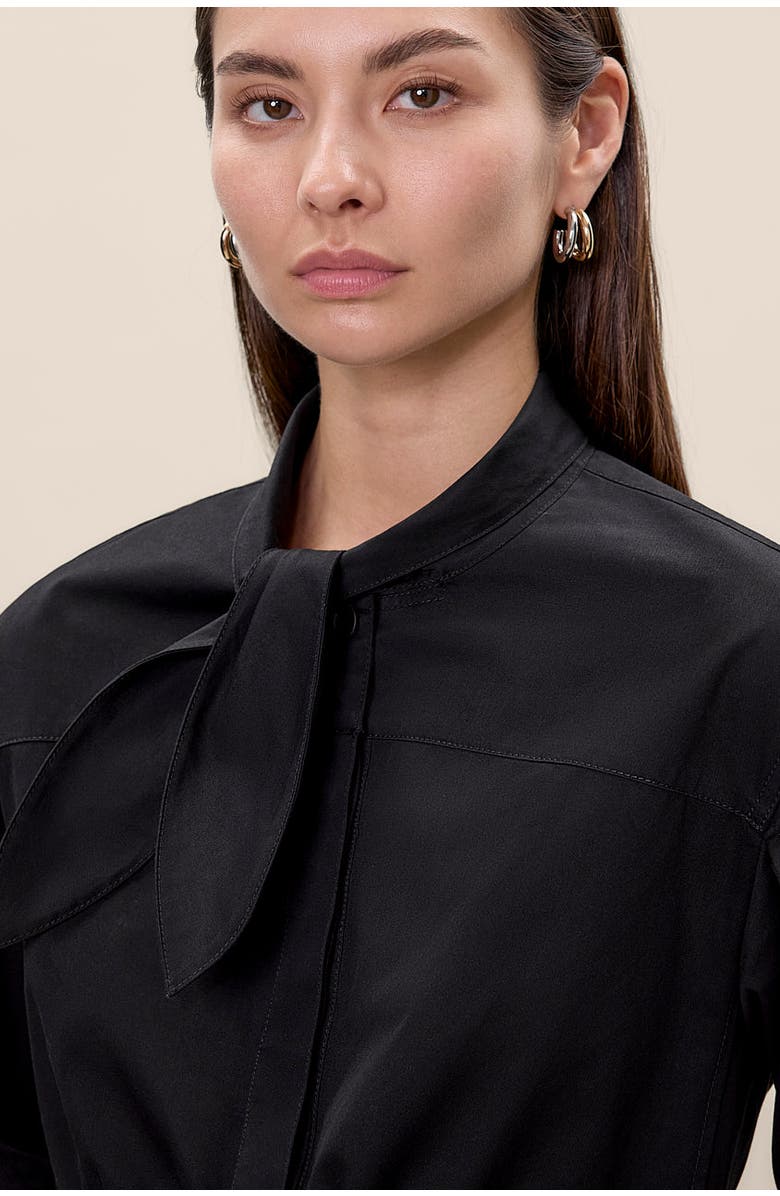 Rebecca Taylor Elspeth Twill Dress, Alternate, color, Black