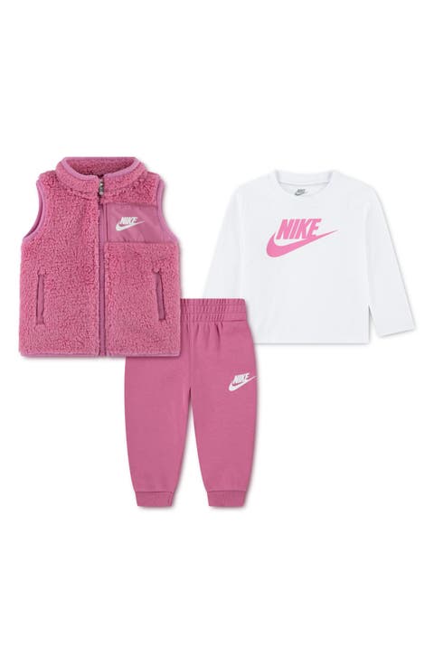 Club Fleece Vest, Graphic T-Shirt & Joggers Set (Baby)