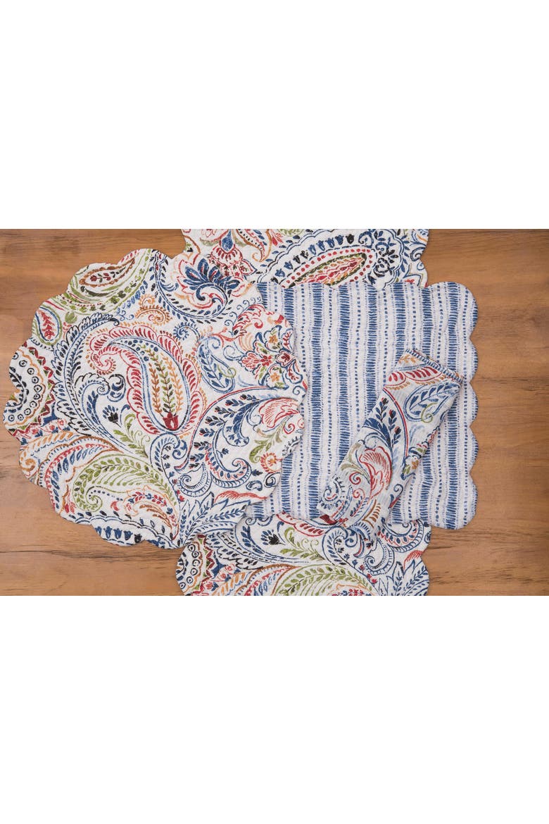 Payton Paisley Table Runner 14" x 51", Alternate, color, Blue