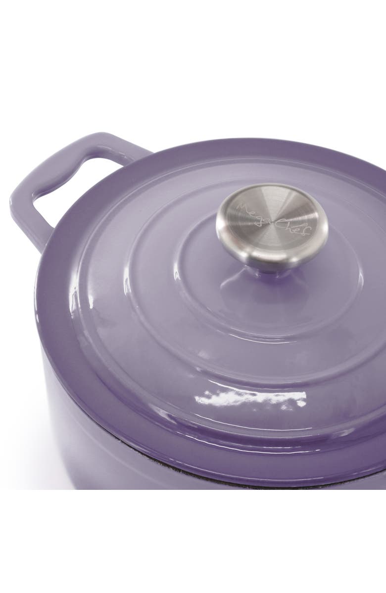 Megachef 7 Piece Enameled Cast Iron Cookware Set, Alternate, color, Purple