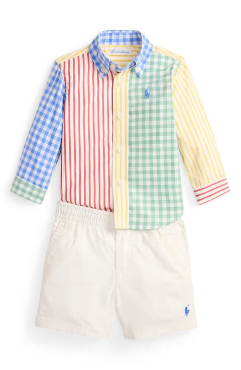 Cotton Poplin Button-Down Shirt & Shorts Set (Baby)