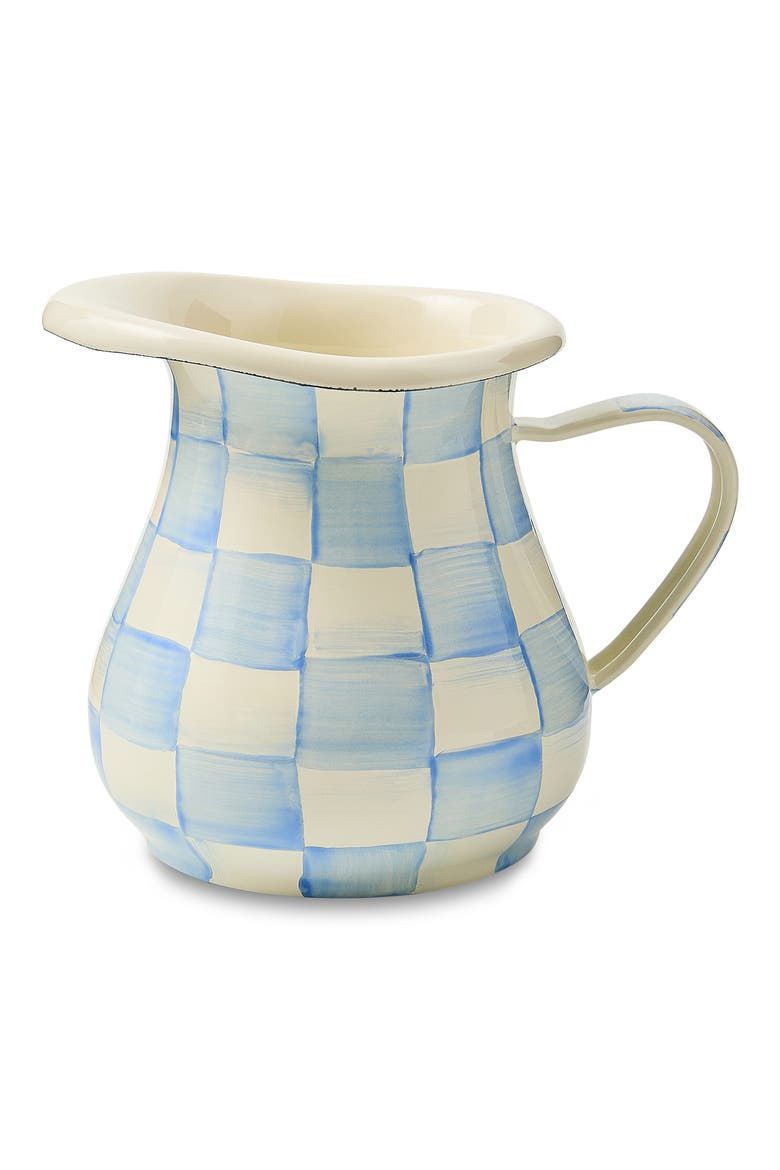 Sky Check Enameled Steel Creamer Jug, Main, color, SKY CHECK