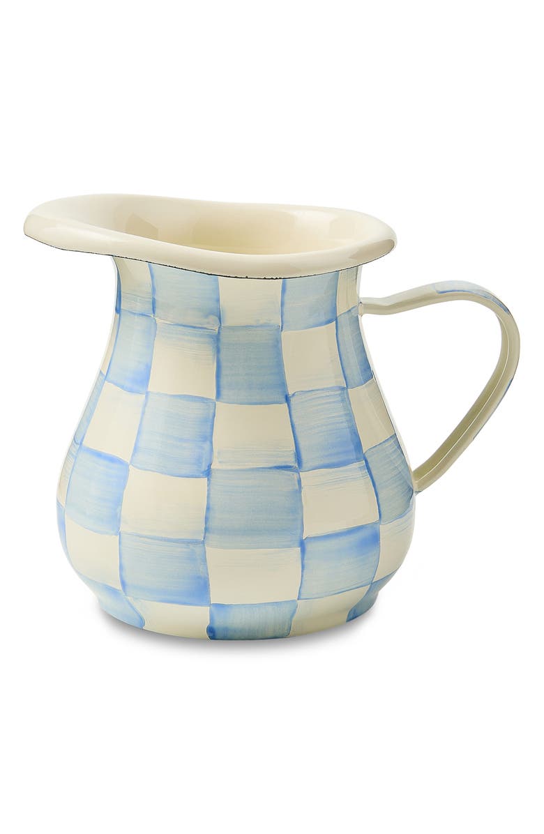 MACKENZIE CHILDS Sky Check Enameled Steel Creamer Jug, Main, color, Sky Check