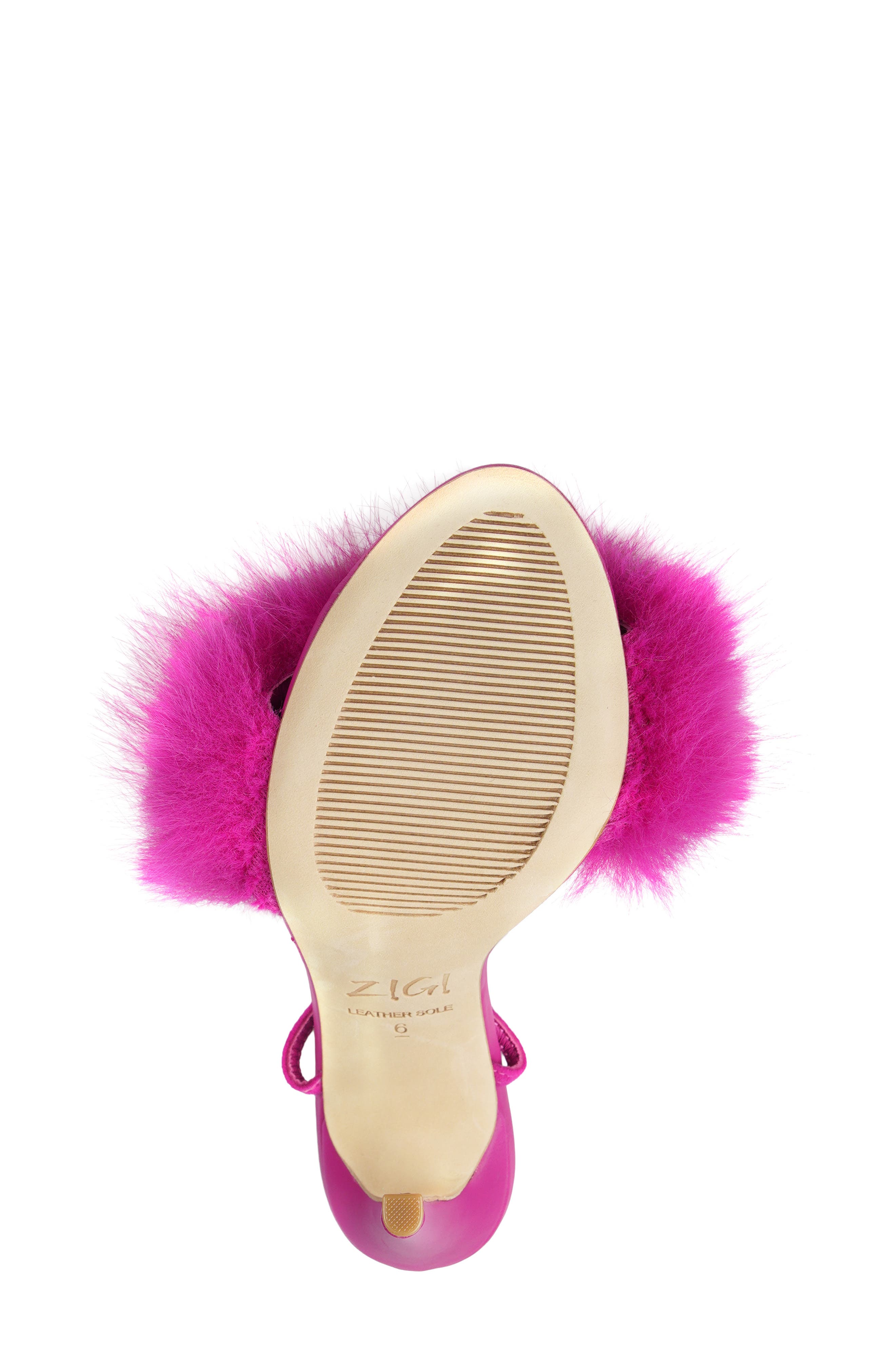 Sharrise Faux Fur Sandal, Alternate, color, ORCSE