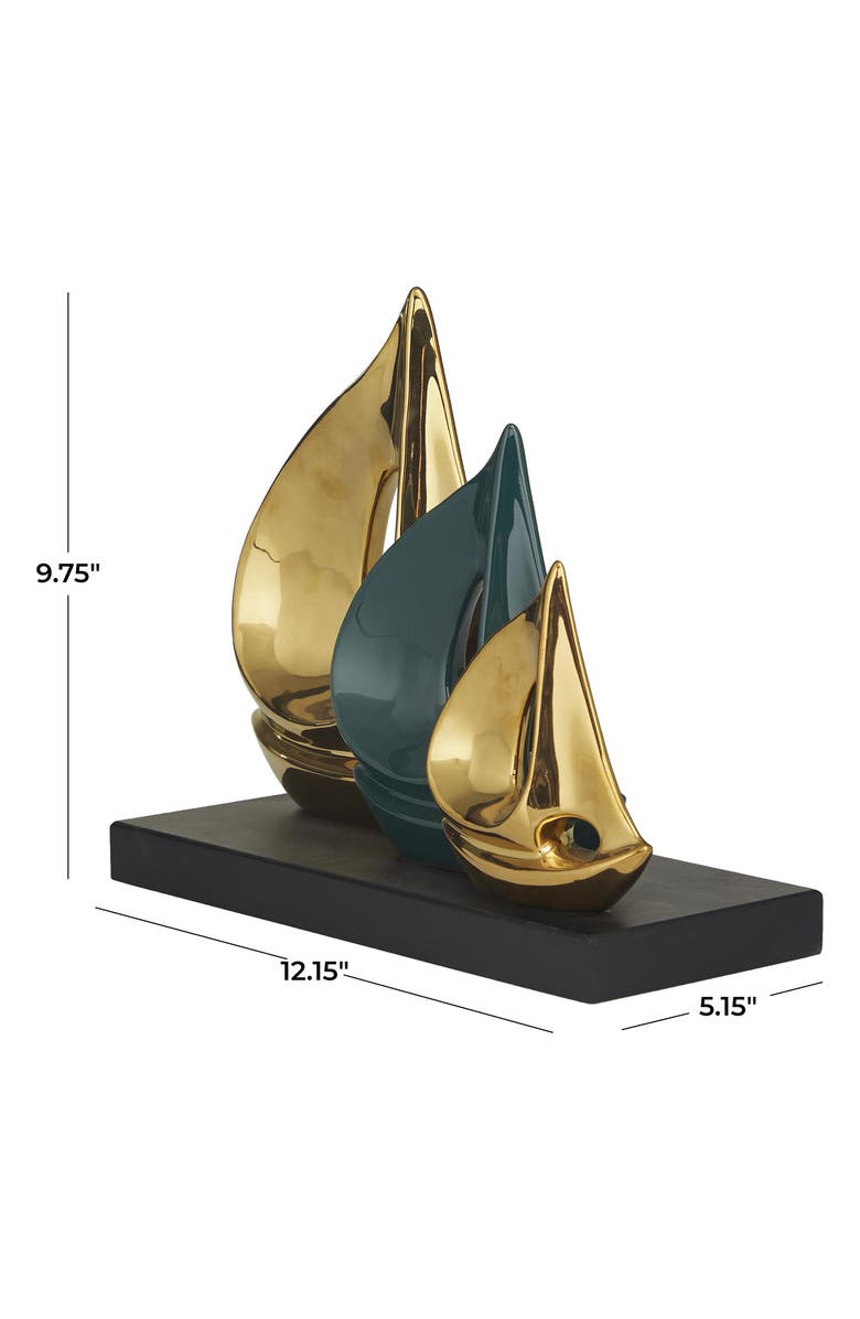 UMA Contemporary Sailboat Statue, Alternate, color, Gold