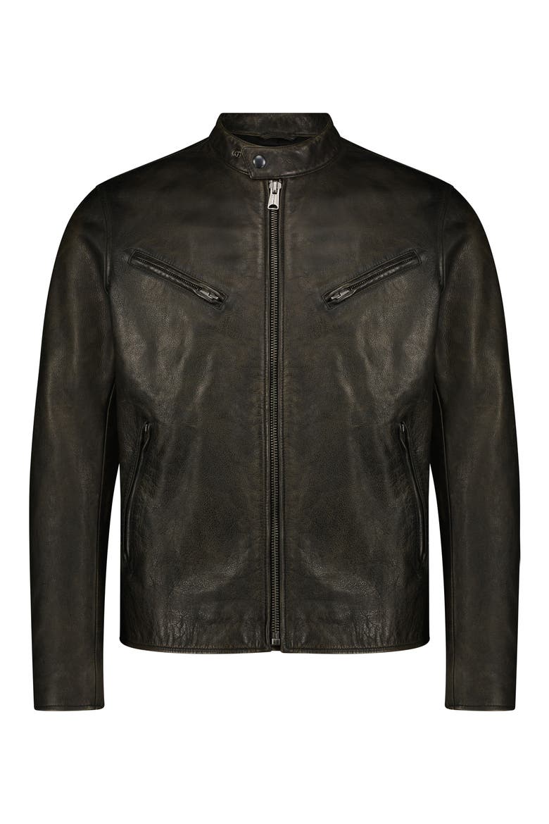 Bonneville Washed Leather Jacket, Main, color, WASHED BLACK