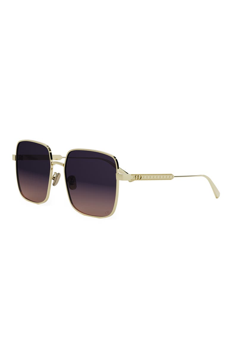 'DiorCannage S1U 59mm Square Sunglasses, Alternate, color, GOLD/ GRADIENT VIOLET PINK