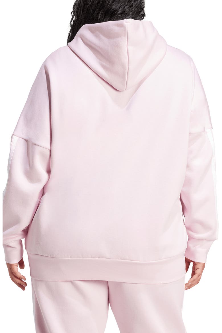 3-Stripes Fleece Zip Hoodie, Alternate, color, CLEAR PINK/ WHITE