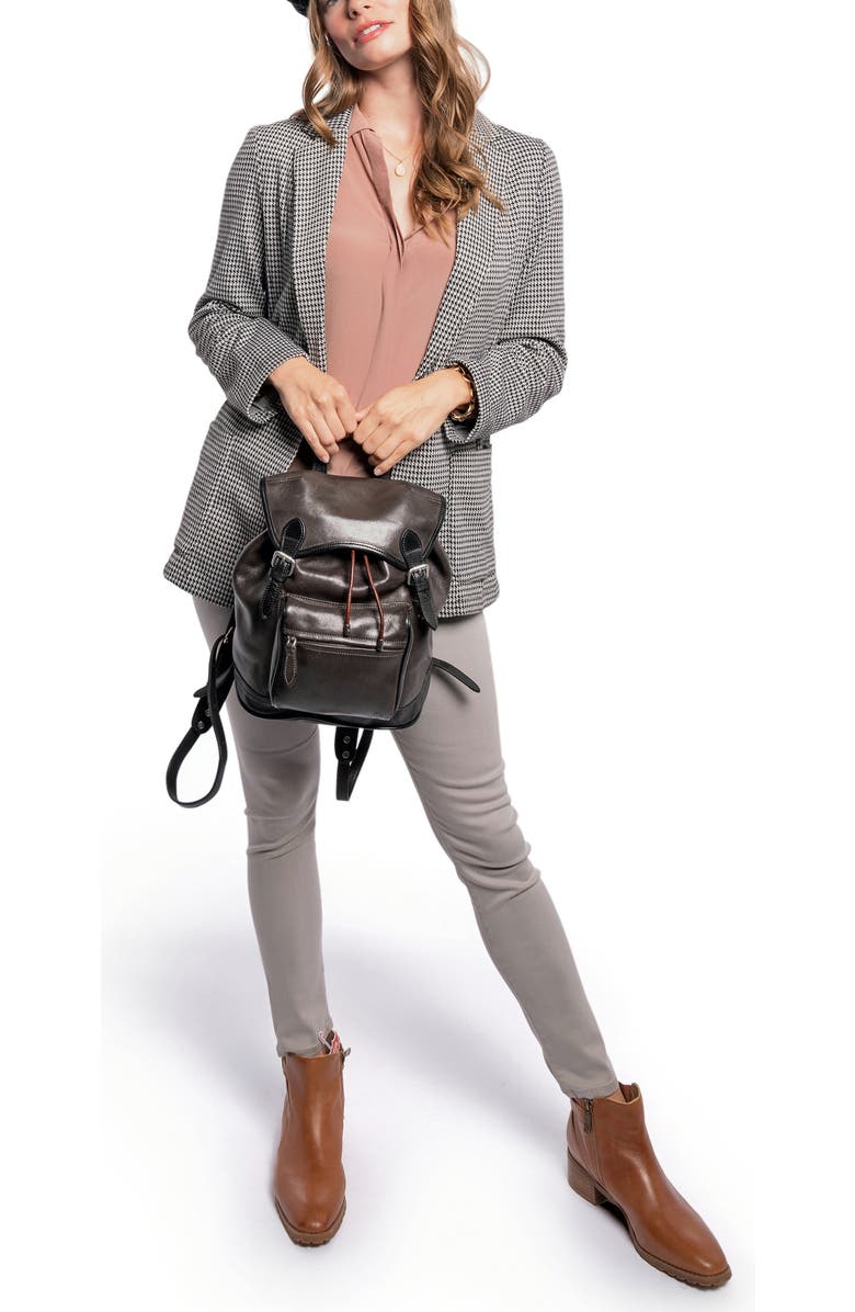 OLD TREND Ficus Genuine Leather Durable Travel Backpack, Alternate, color, Grey