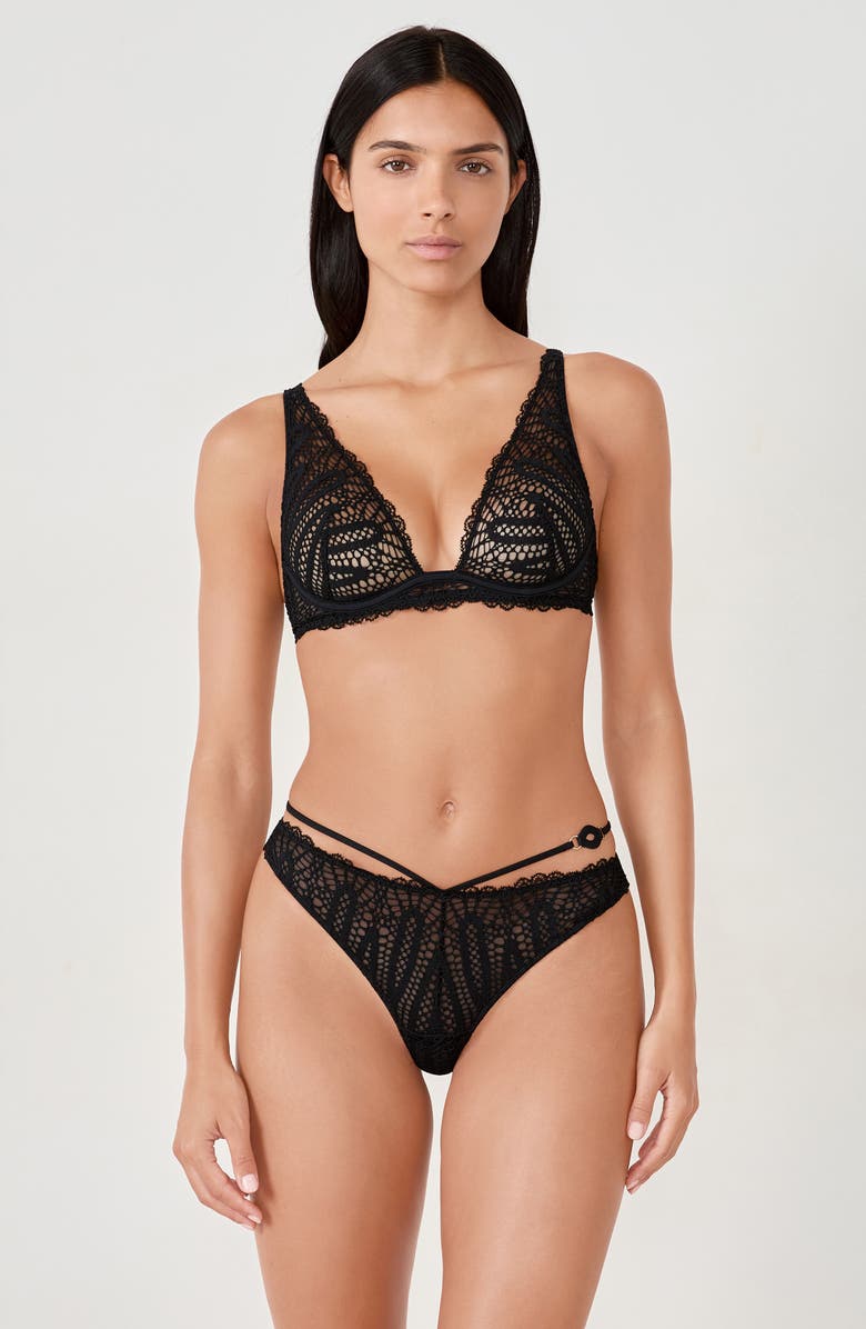 Etam Virtuose Tanga, Alternate, color, Black