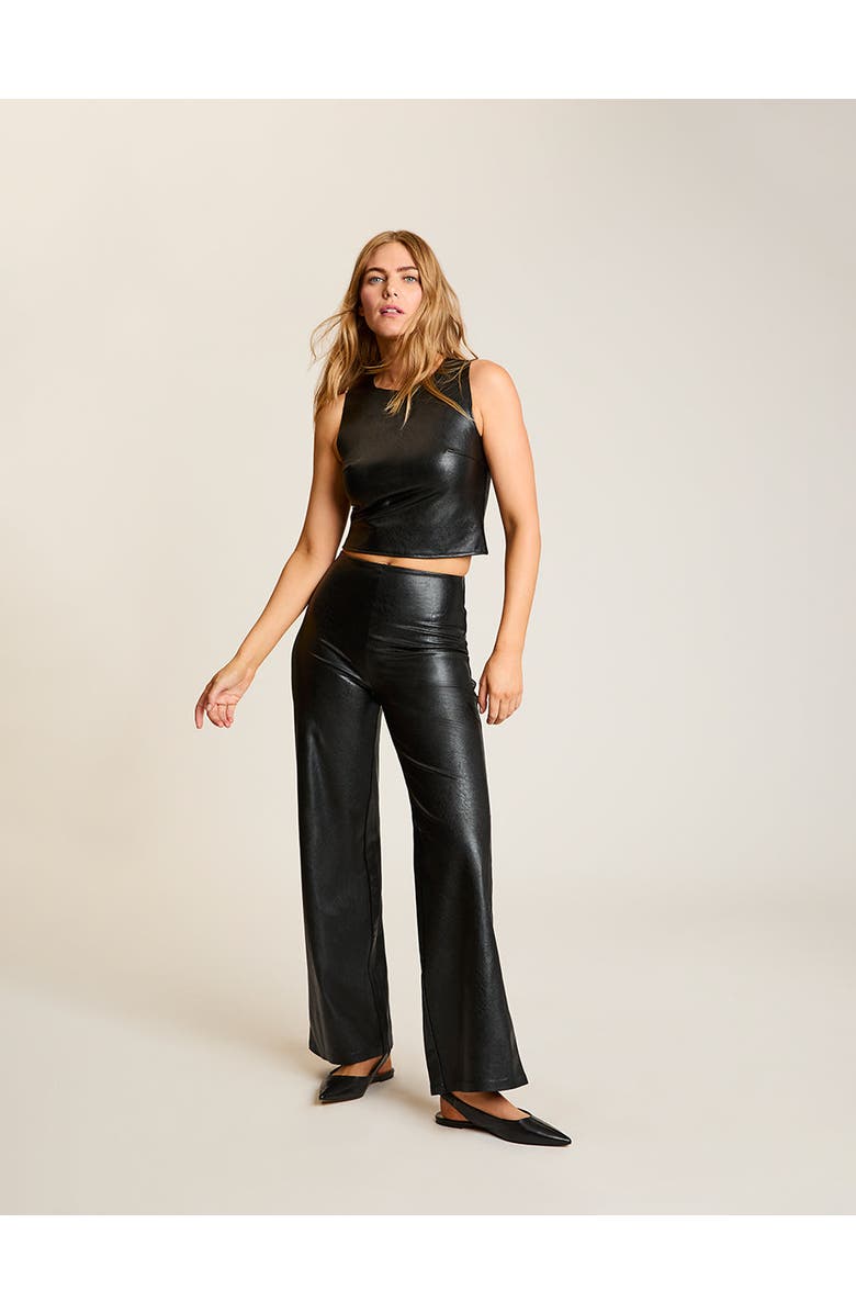 Commando Faux Leather Shell, Alternate, color, Black