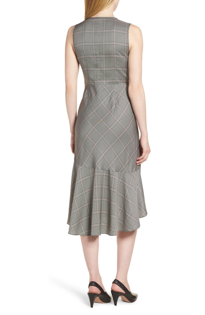 Lewit Seam Detail Sleeveless Check Dress, Alternate, color, 