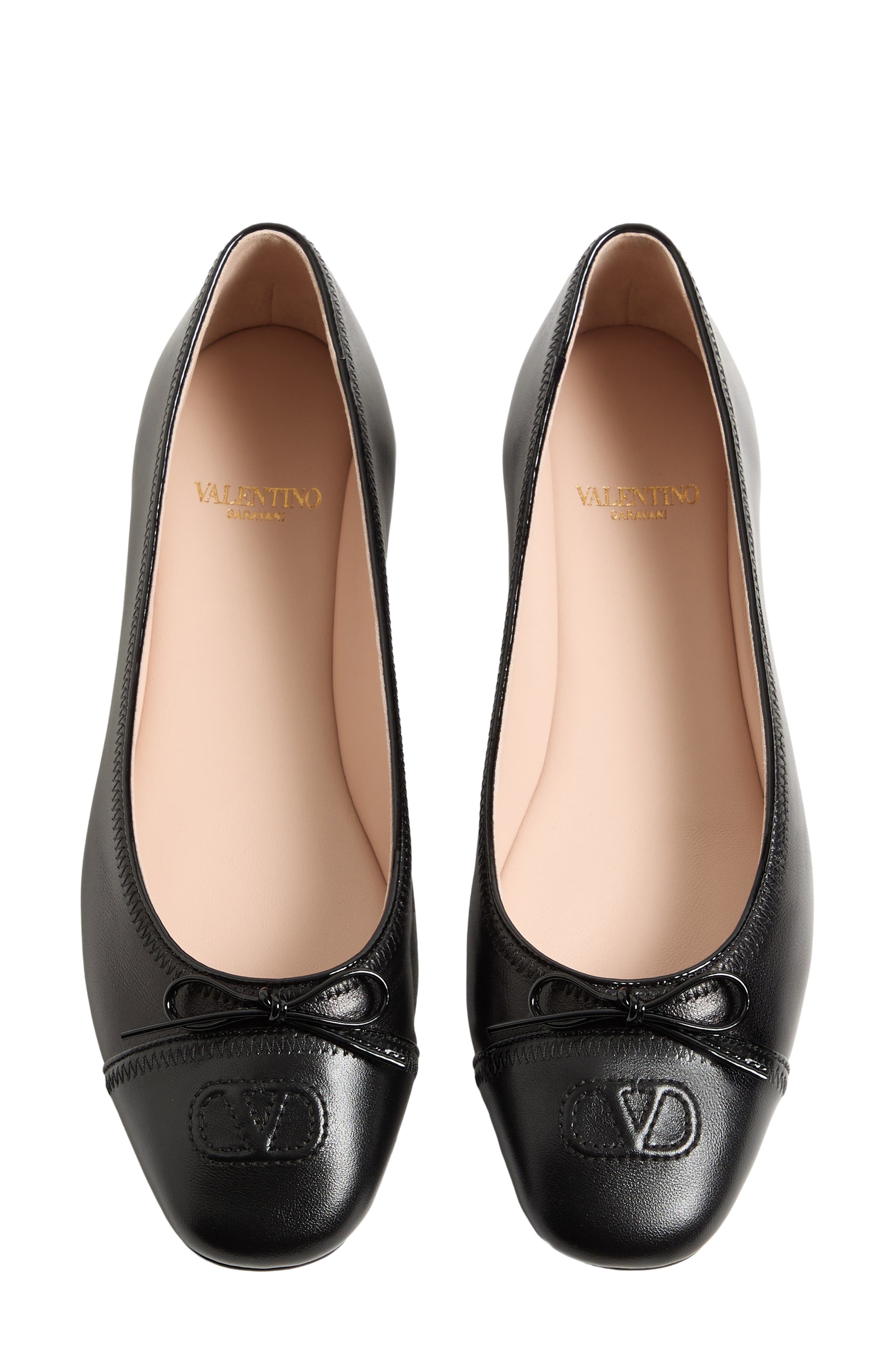Valentino VLOGO Signature Ballerina Flat, Alternate, color, Black