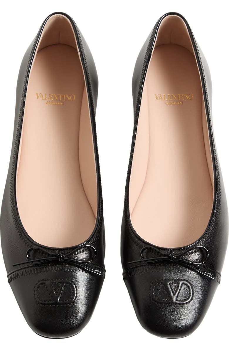 Valentino VLOGO Signature Ballerina Flat, Alternate, color, Black