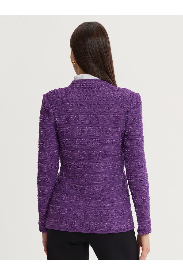 Tailored Tonal Ribbon Knit Jacket, Alternate, color, Fresh Purple