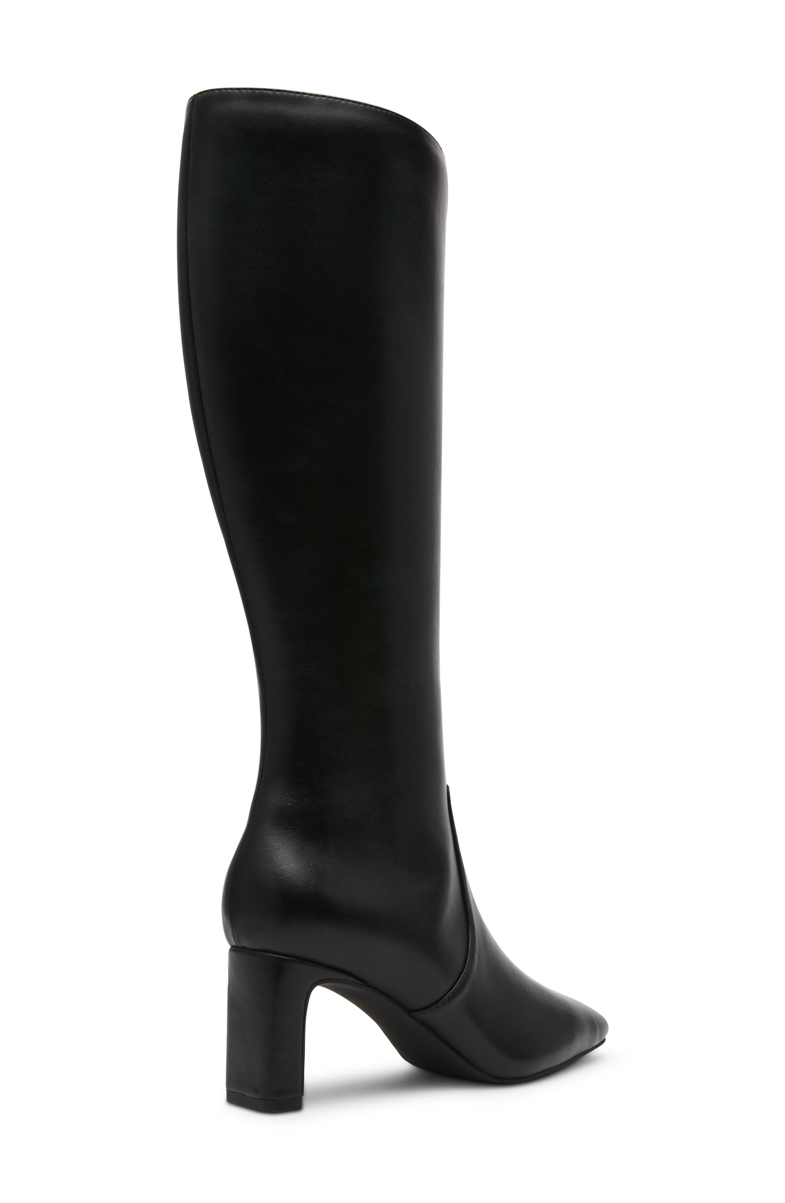 Corbin Knee High Faux Leather Boot, Alternate, color, BLACK SMOOTH
