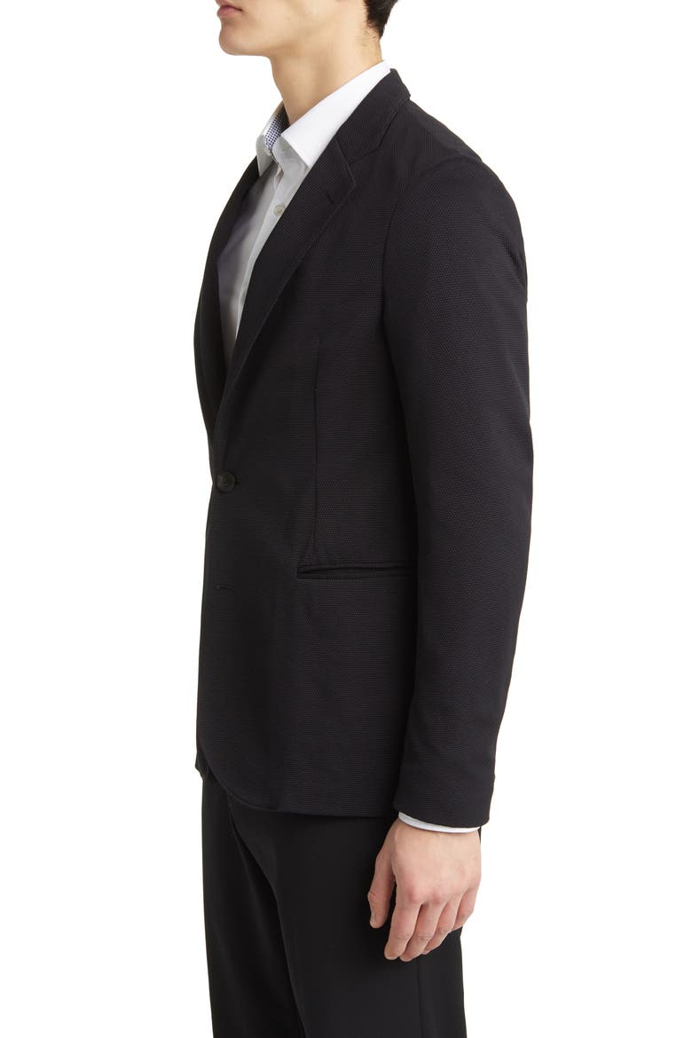 Rice Stitch Sport Coat, Alternate, color, SOLID BLACK