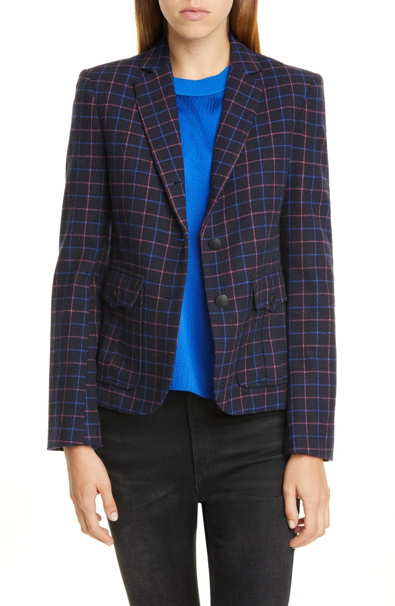 rag & bone Nancie Check Blazer, Main, color, 