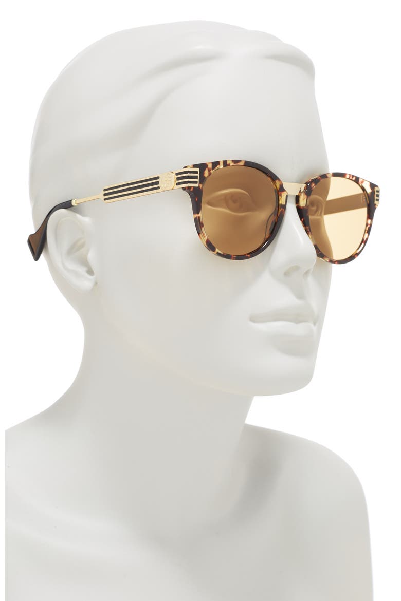 50mm Round Sunglasses, Alternate, color, HAVANA GOLD YELLOW