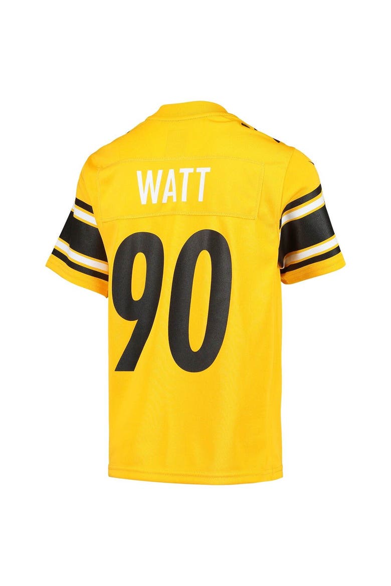 Youth Nike T.J. Watt Gold Pittsburgh Steelers Inverted Team Game Jersey, Alternate, color, Gold