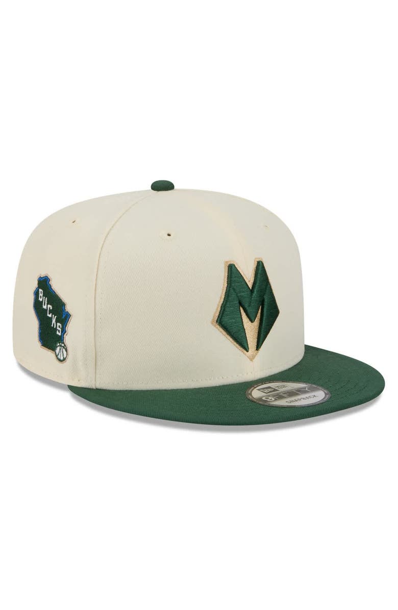 New Era Youth New Era Tan Milwaukee Bucks 2025/26 City Edition 9FIFTY Snapback Hat, Main, color, Tan
