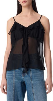 Robert Rodriguez Justine Cascading Ruffle Chiffon Camisole