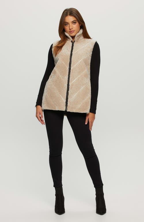 Gorski Reversible Chevron Shearling Lamb Vest In Neutral