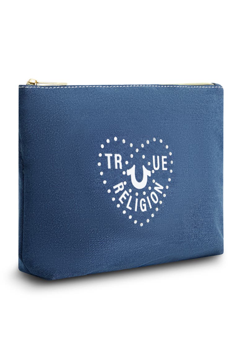 Cosmetic Bag with Side Pocket, Alternate, color, DENIM