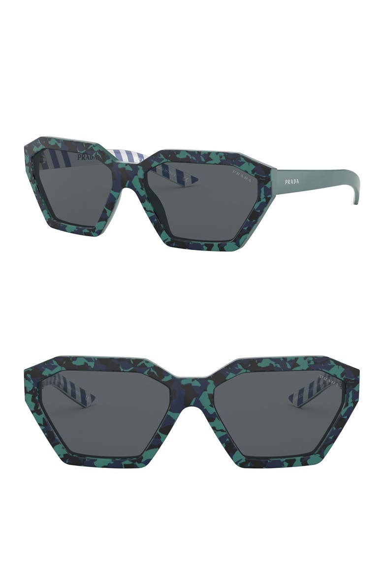 Irregular 57mm Square Sunglasses, Main, color, CAMO