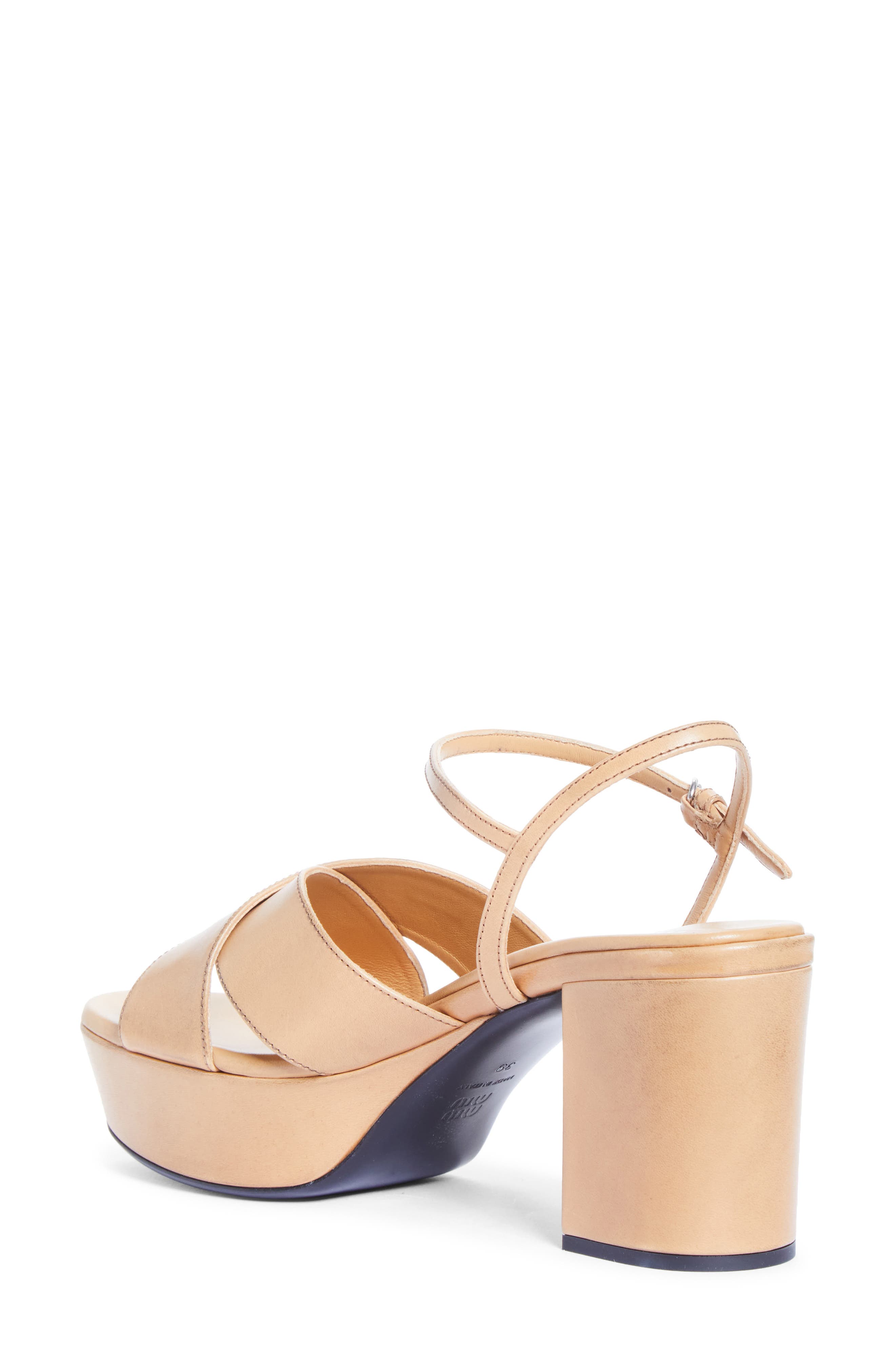 Miu Miu Platform Sandal, Alternate, color, 