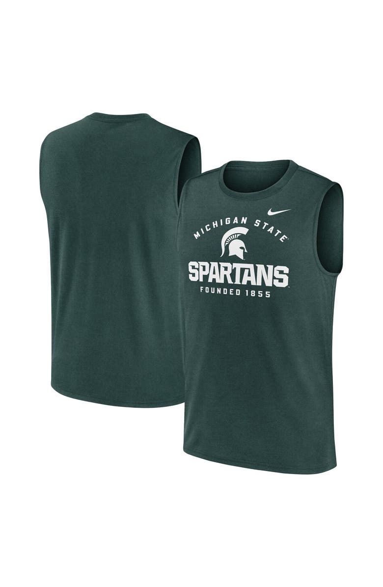 Nike Men's Nike Green Michigan State Spartans Primetime Legend Lock Up Performance Muscle Tank Top, Main, color, Green
