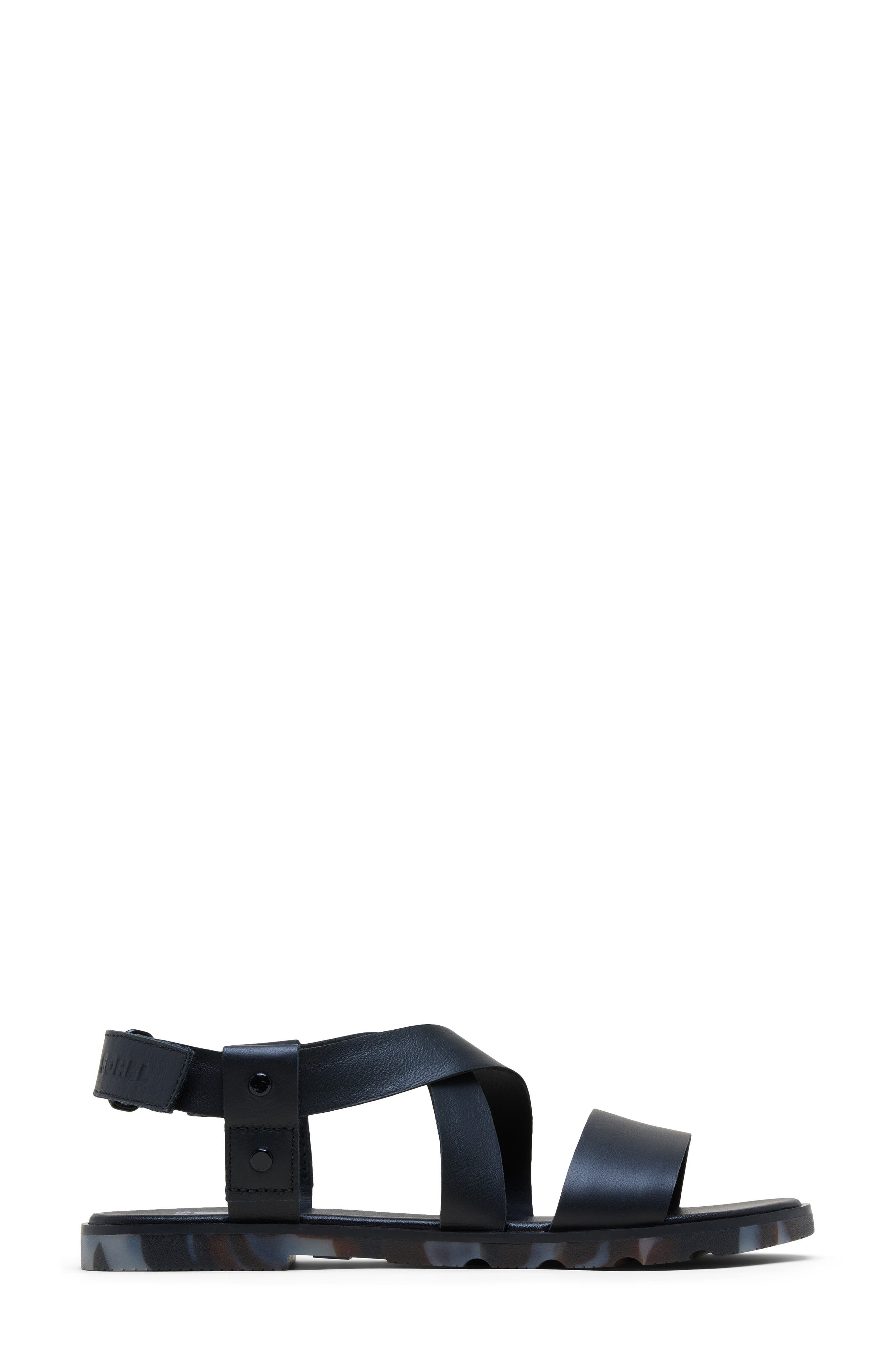 SOREL Ella III Crisscross Sandal, Alternate, color, Black/ Dark Graphite