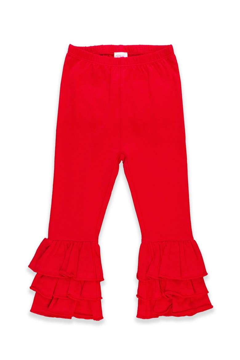 Ruffle Flare Pants, Main, color, Red