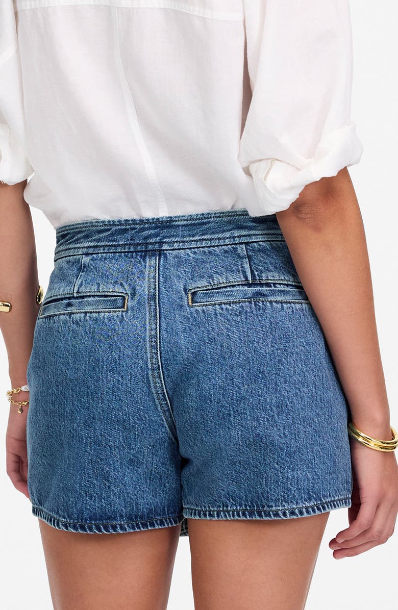 Madewell Denim Micro Mini Wrap Skort, Alternate, color, Northam Wash