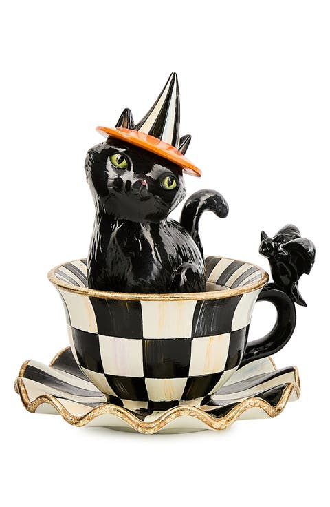 Courtly Check Teacup Ghost Decor