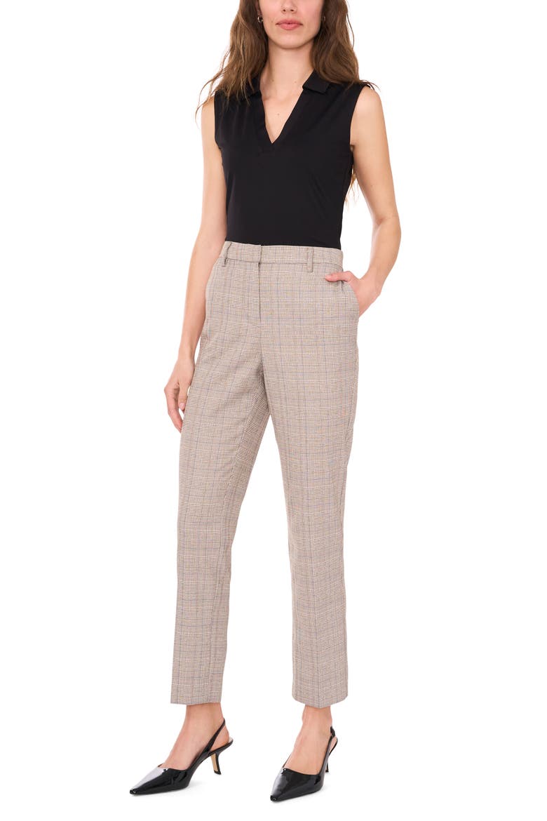 Plaid Straight Leg Pants, Alternate, color, WARM ASH