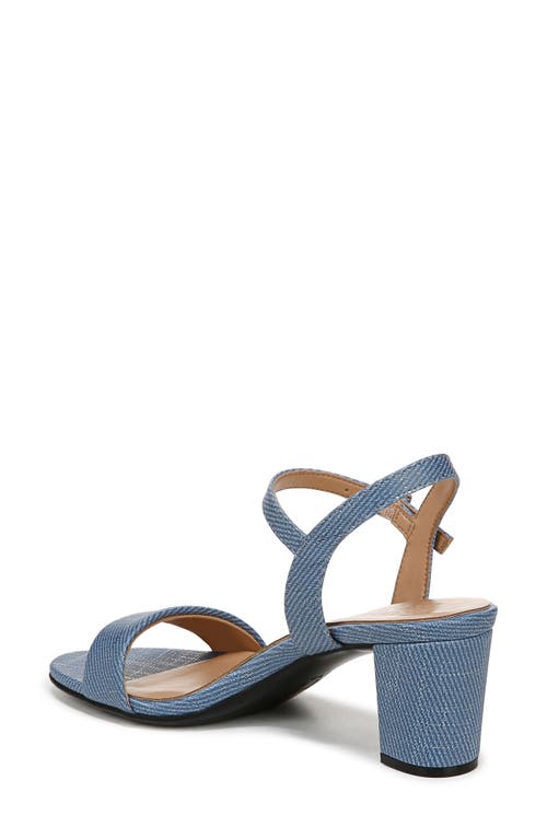 Naturalizer Bristol Block Heel Ankle Strap Sandal In Denim Blue Metallic Twill