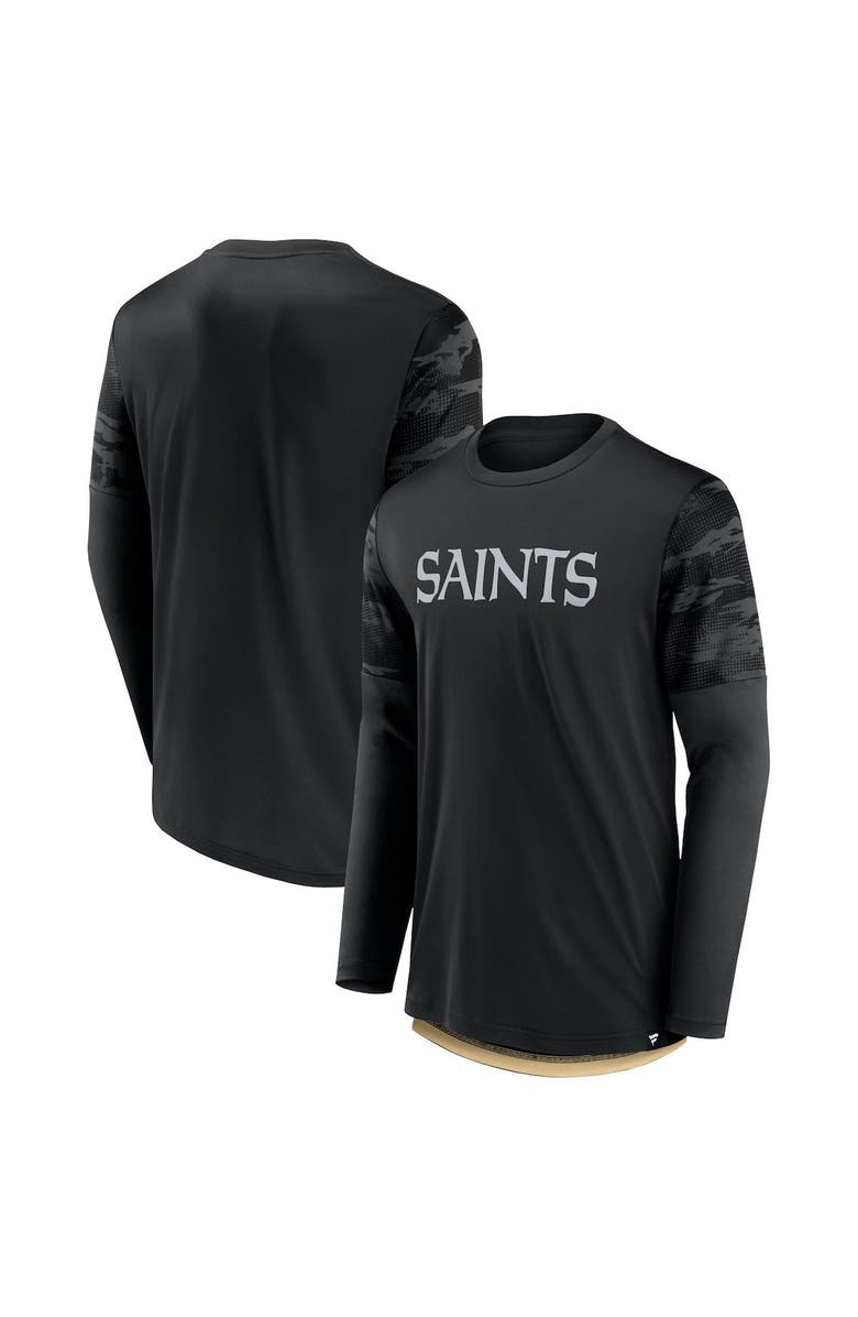 FANATICS Men's Fanatics Branded Black/Gold New Orleans Saints Square Off Long Sleeve T-Shirt, Main, color,