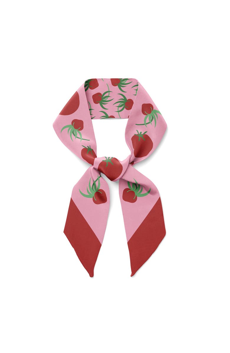 Centinelle Tomatoes Twilly Ribbon Scarf, Main, color, Red