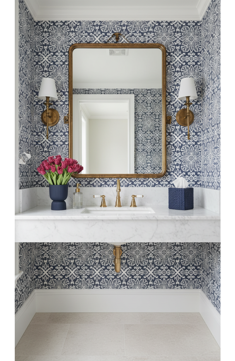 CocoBella Marigold RealTouch Tulip Pedestal Arrangement, Alternate, color, Fuschia