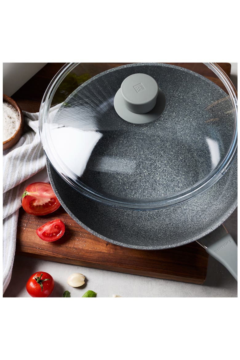 11-Inch Nonstick Wok Pan with Lid, Alternate, color, GREY