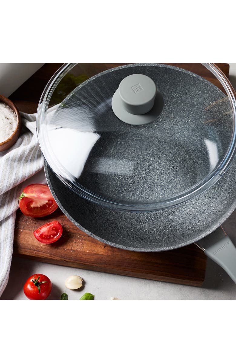 ZWILLING 11-Inch Nonstick Wok Pan with Lid, Alternate, color, Grey