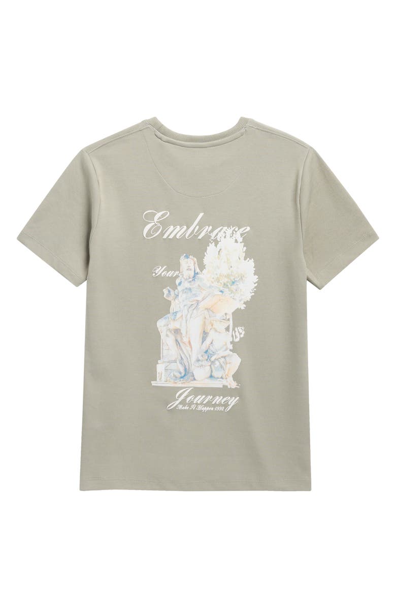 DENIM AND FLOWER Kids' Embrace Your Journey Sculpture Graphic T-Shirt, Alternate, color, Gray