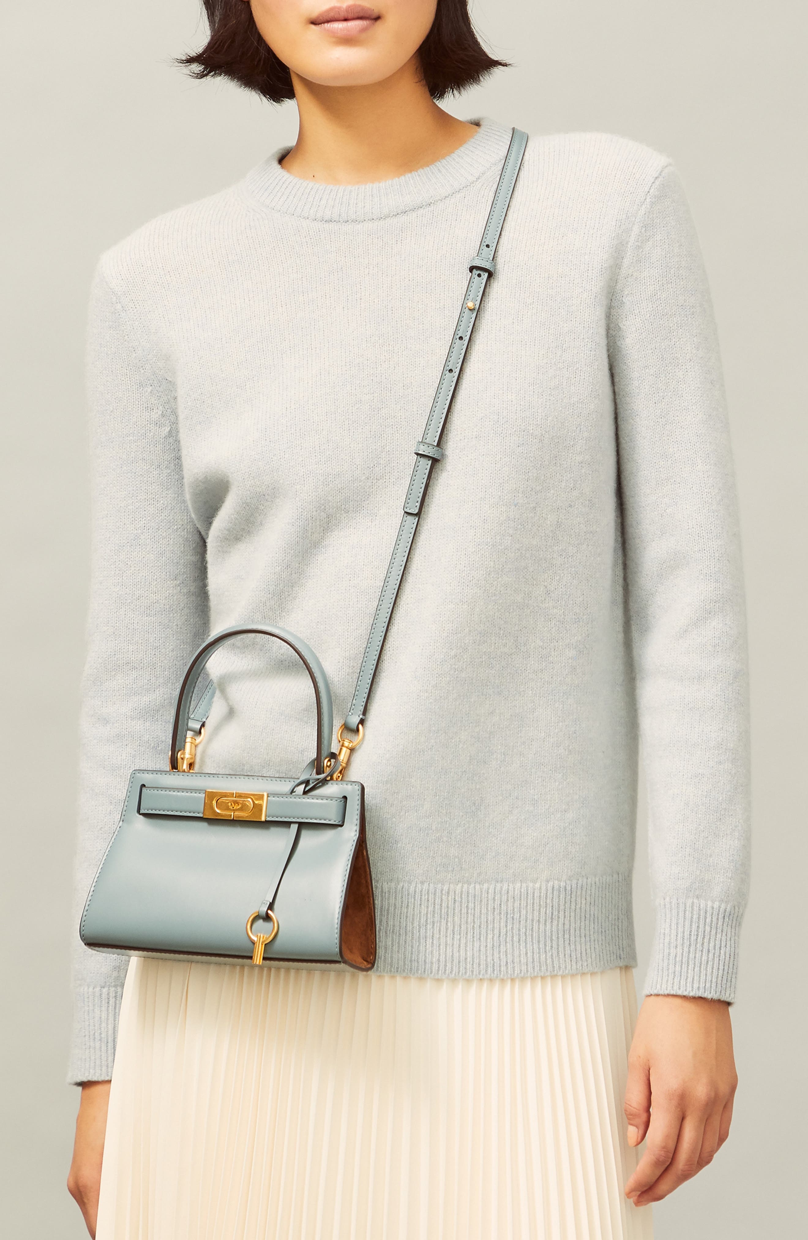 Tory Burch Lee Radziwill Nano Leather Bag, Alternate, color, 