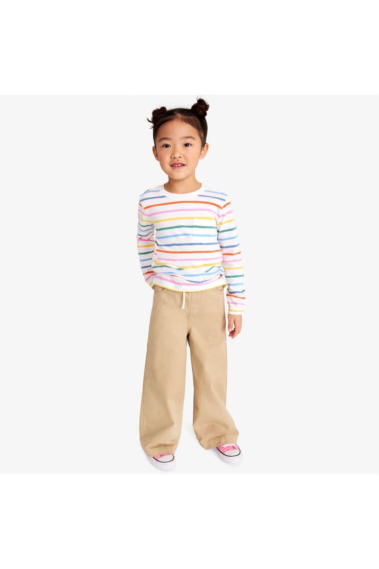 Kids Cotton Drawstring Baggy Pant, Alternate, color, Khaki
