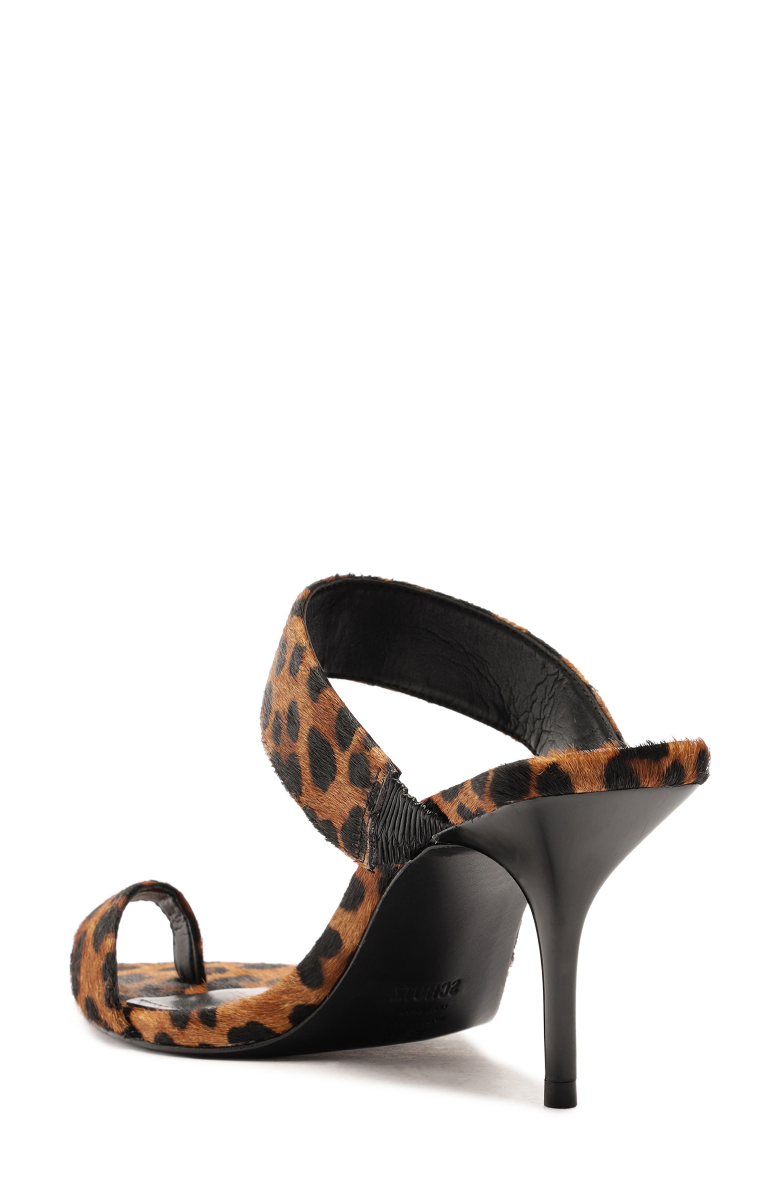 Schutz Melina Pointed Toe Slide Sandal, Alternate, color, Leopard