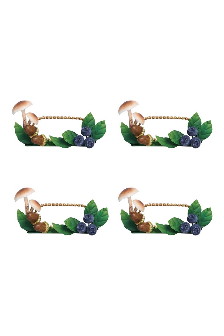 Forest Walk Mushroom & Acorns Set of 4 Place Card Holders, Main, color, MULTI
