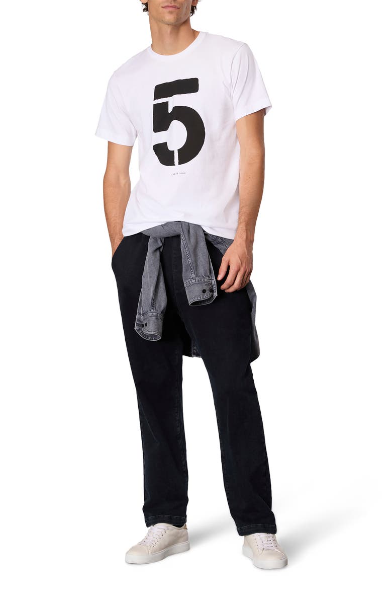 rag & bone Number Five Graphic T-Shirt, Alternate, color, Washed White