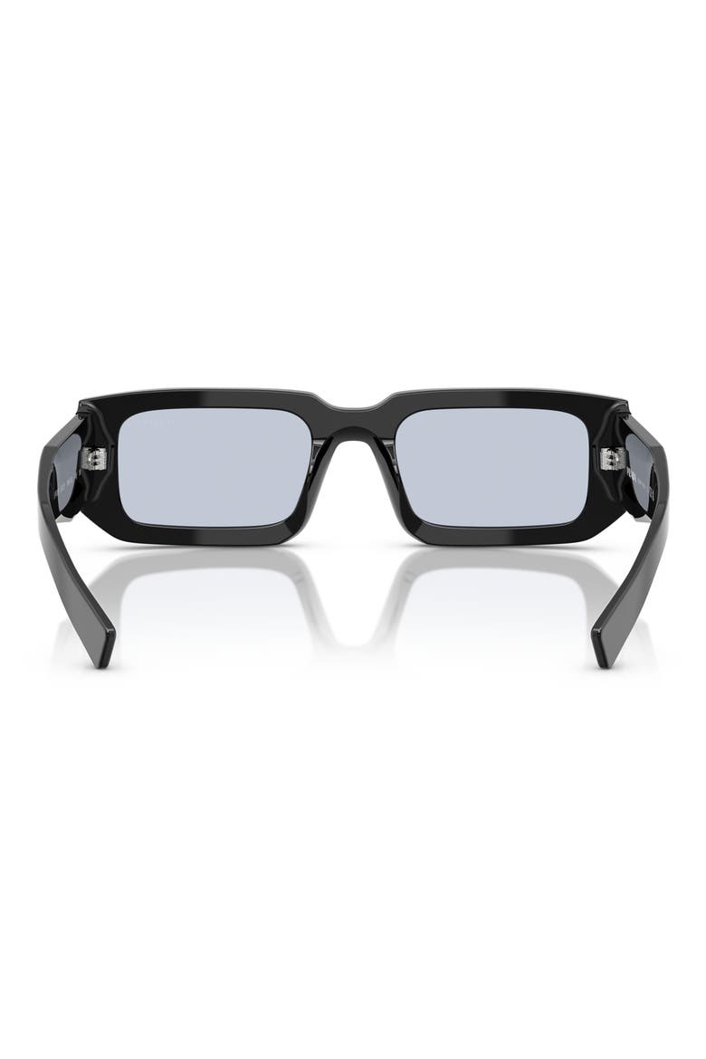 53mm Rectangular Sunglasses, Alternate, color, BLACK