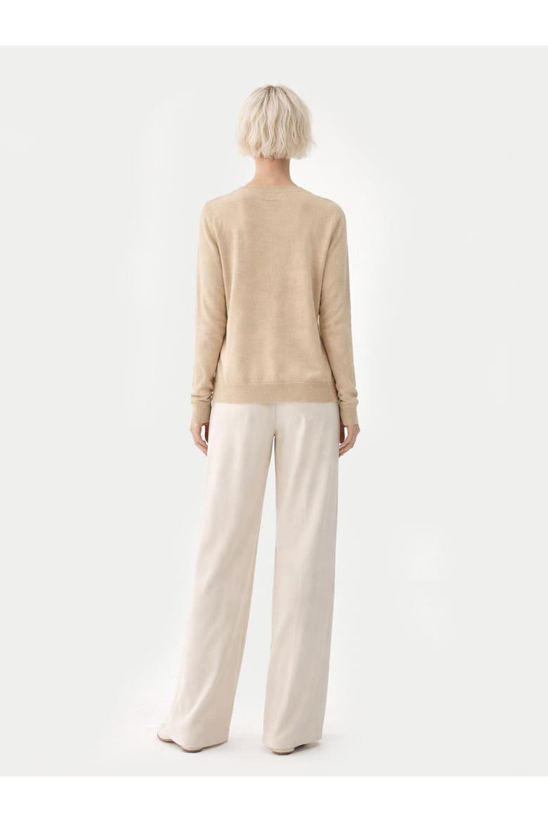 Timeless Cashmere Crewneck Cardigan, Alternate, color, beige